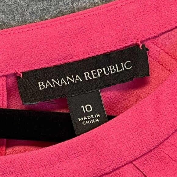 BANANA REPUBLIC Dress Size 10 Pink Flounce Shift Dressy Cocktail Party Summer - Picture 4 of 16